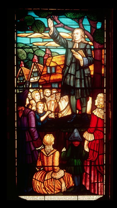 John Wesley (1703-91) Predikt de Evangeliën in Engeland, c.1890 door English School