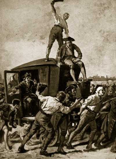 John Wilkes vrijgelaten door de Londense menigte, 1768, illustratie uit Hutchinsons Story of the British Nation, ca. 1923 door English School