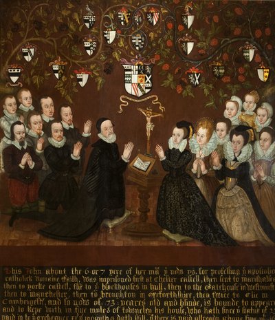 John en Mary Towneley en familie, 1601 door English School