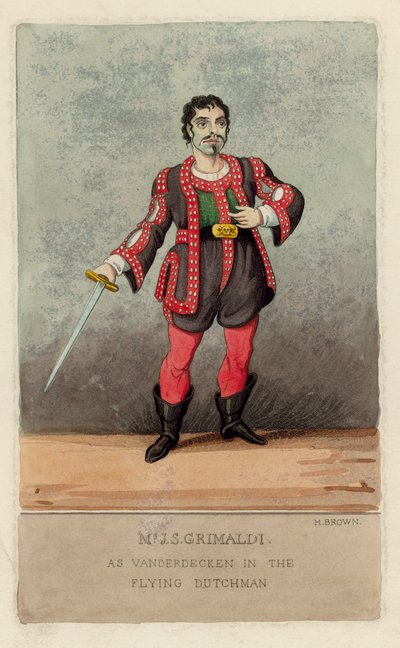 Joseph Grimaldi als Vanderdecken in De Vliegende Hollander door English School