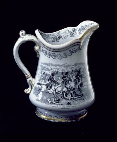 Kruik met een afbeelding van de Charge van de Scots Greys bij Balaclava door English School
