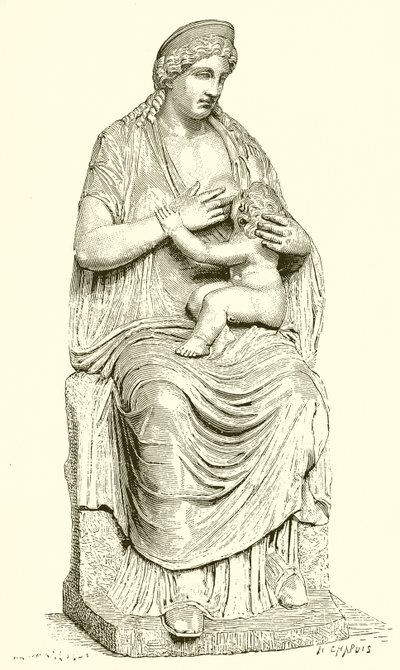 Juno die Hercules voedt (standbeeld in het Vaticaan) door English School