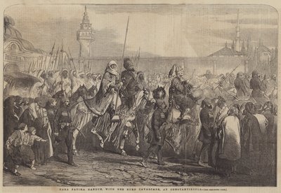 Kara Fatima Hanoun, met haar Koerdische Cavalerie, in Constantinopel door English School