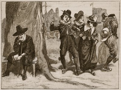 Zondag vieren volgens het Boek der Sporten van Koning James, illustratie uit Cassells Geïllustreerde Geschiedenis van Engeland door English School