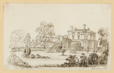 Kensington Palace Gardens; gedateerd 27 augustus 1857 door English School