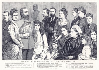 Sleutelblok voor de Gekleurde Bijlage, De Koninklijke Familie, 1880 door English School