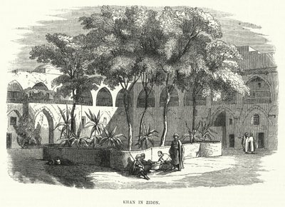 Khan in Zidon (gravure) door English School