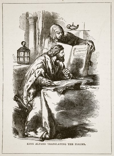 Koning Alfred vertaalt de Psalmen door English School
