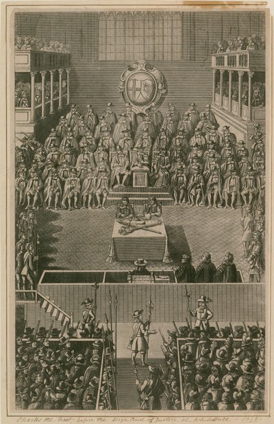 Koning Charles I voor het Hooggerechtshof in Whitehall, 1648 door English School