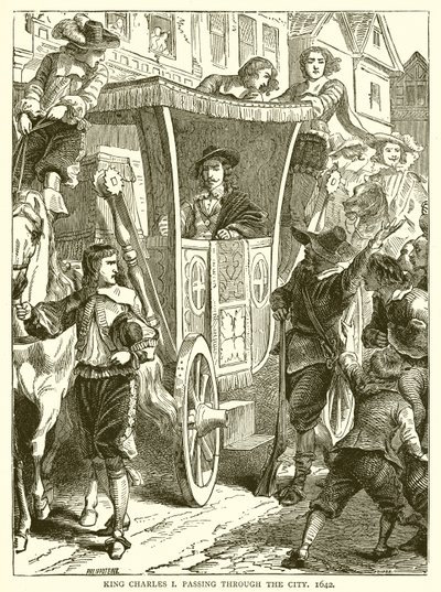 Koning Karel I trekt door de Stad, 1642 door English School