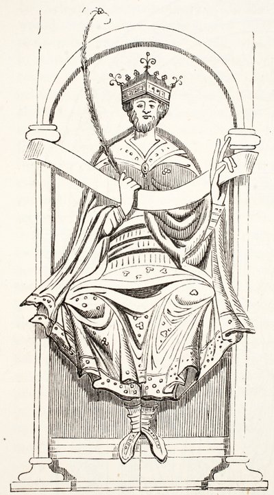 Koning Edgar (uit Cotton MS) door English School
