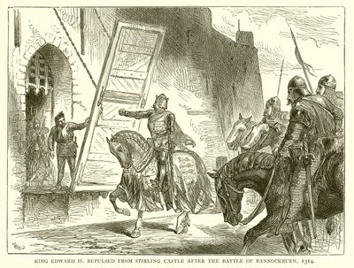 Koning Edward II afgewezen van Stirling Castle na de Slag bij Bannockburn, 1314 door English School