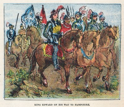 Koning Edward I op weg naar Hampshire door English School