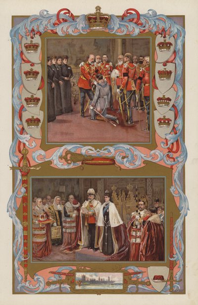De eerste daden van koning Edward VII als soeverein in 1901 door English School