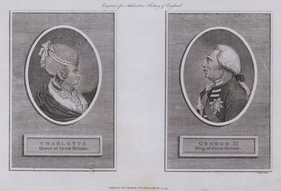 Koning George III en koningin Charlotte door English School