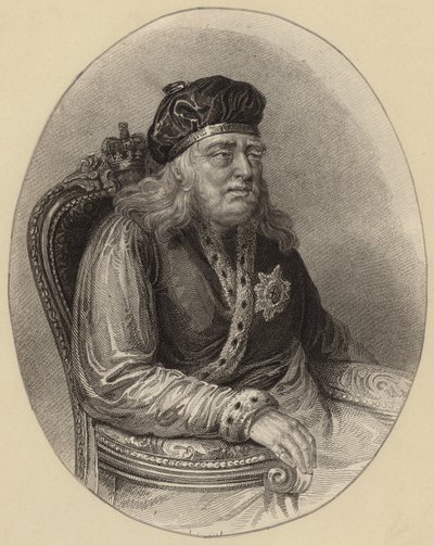 Koning George III als oude man door English School