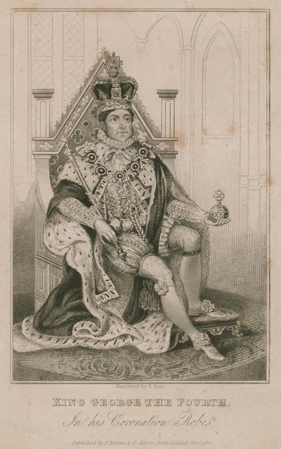 Koning George IV in zijn Kroningsgewaden door English School