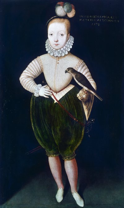 Koning James I van Engeland en VI van Schotland door English School