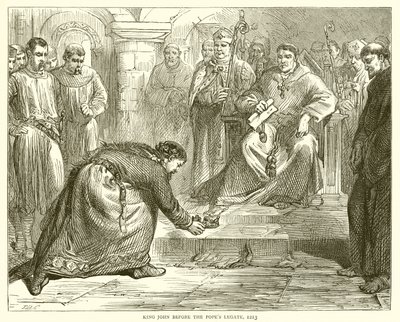 Koning Jan voor de pauselijke legaat, 1213 door English School