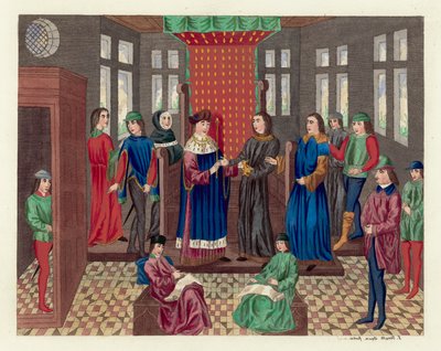 Koning Richard II doet afstand van zijn kroon en staat door English School