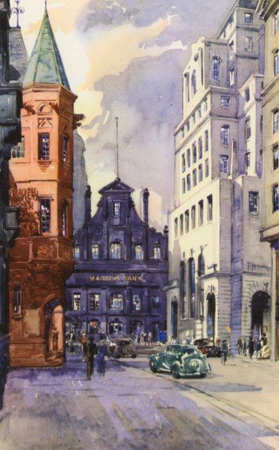 King Street, Manchester, het financiële centrum van de stad door English School