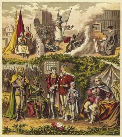 Koningen van het Huis Lancaster en York; Koning Hendrik IV, Koning Hendrik V, Koning Hendrik VI, Koning Eduard IV, Koning Eduard V, Koning Richard III door English School