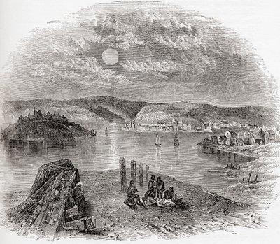 Kinsale, County Cork, Ierland in de 19e eeuw, uit Old England: A Pictorial Museum, uitgegeven 1847 door English School