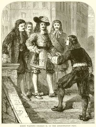 Kirby waarschuwt Karel II voor het moordcomplot door English School