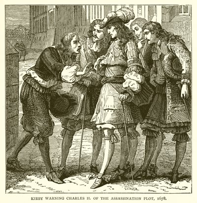Kirby waarschuwt Karel II voor het Moordcomplot, 1678 door English School