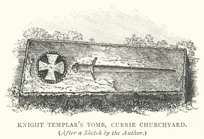 Graf van de Tempeliers, Currie Churchyard (gravure) door English School
