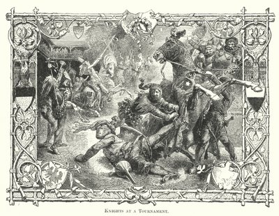 Ridders bij een toernooi (gravure) door English School
