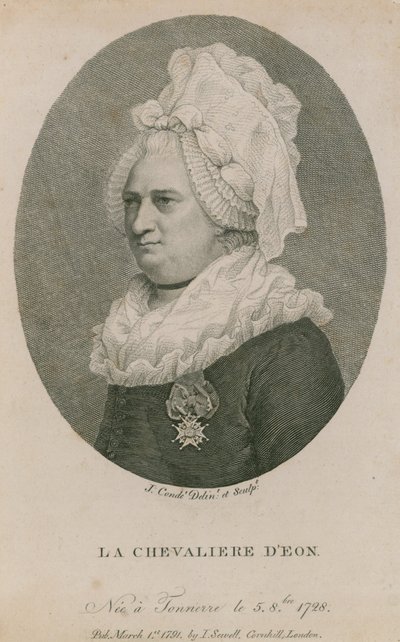La Chevaliere DEon, geboren in Tonnerre, 5 augustus 1728 door English School