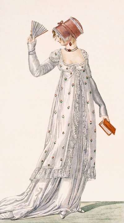 Avondjurk van Dames, modeplaat uit Ackermanns Repository of Arts, uitgegeven 1814 door English School