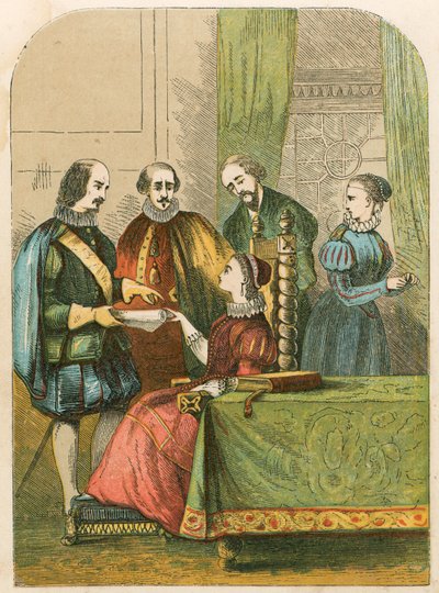Lady Jane Grey aangespoord om de kroon te accepteren door English School