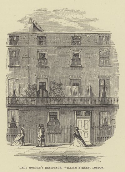 De residentie van Lady Morgan, William Street, Londen door English School