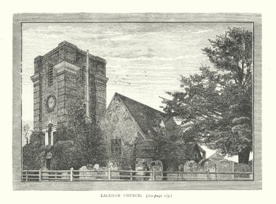 Laleham Kerk (gravure) door English School