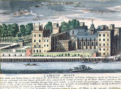 Lambeth House, Residentie van de Aartsbisschop van Canterbury, ca. 1715-37 door English School