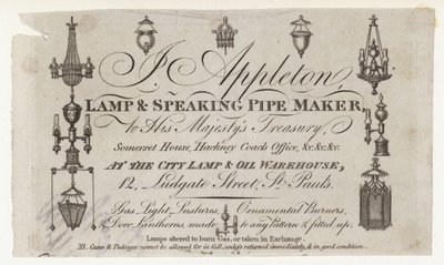 Lampmaker, handelskaart door English School
