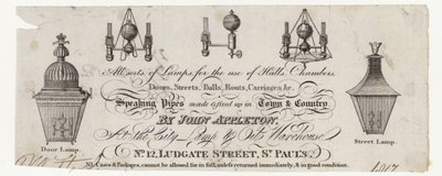 Lampmaker, handelskaart door English School
