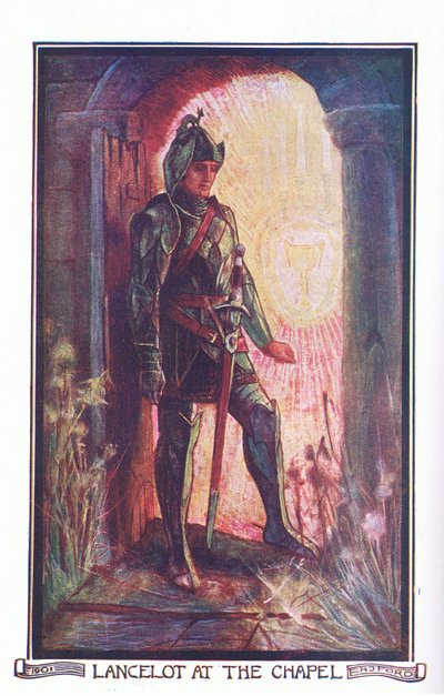 Lancelot bij de kapel, illustratie uit 