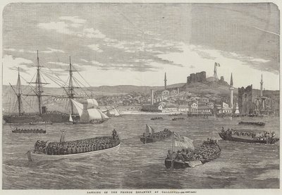 Landing van de Franse Infanterie in Gallipoli door English School