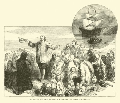 Landing van de Puriteinse Vaders in Massachusetts door English School