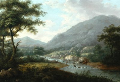 Landschap met vee door English School