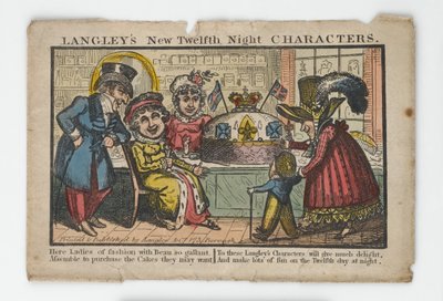 Langleys Nieuwe Driekoningen Karakters Envelop, 1818 door English School
