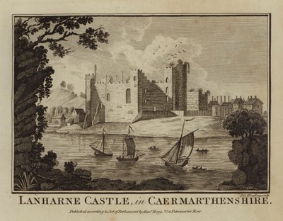 Lanharne Kasteel, in Caermarthenshire door English School