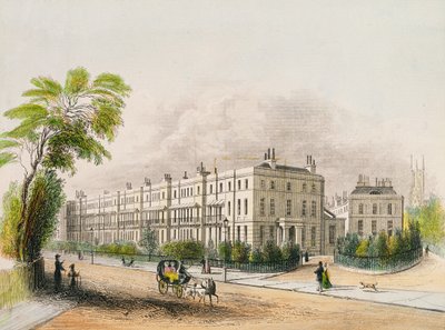 Lansdown Place, Cheltenham, gegraveerd door lithografie door M.D. Eichbaum, c.1845 door English School