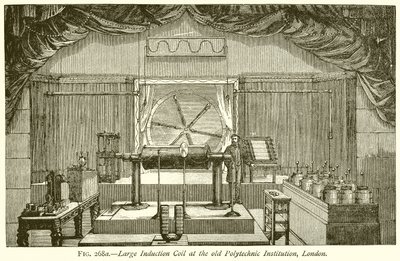 Grote inductiespoel bij de oude Polytechnische Instelling, Londen door English School
