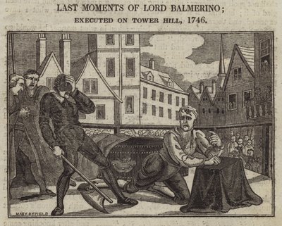 Laatste Momenten van Lord Balmerino; geëxecuteerd op Tower Hill door English School