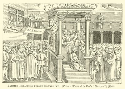 Latimer Predikt voor Edward VI door English School