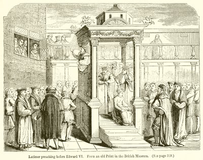 Latimer die preekt voor Edward VI door English School